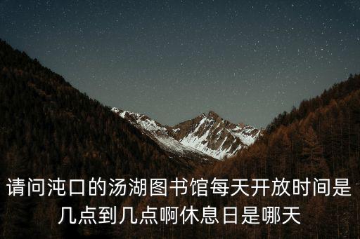 請問沌口的湯湖圖書館每天開放時間是幾點到幾點啊休息日是哪天