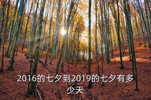 2016的七夕到2019的七夕有多少天