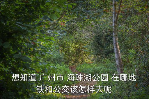 廣州海珠湖，想知道 廣州市 海珠湖公園 在哪地鐵和公交該怎樣去呢
