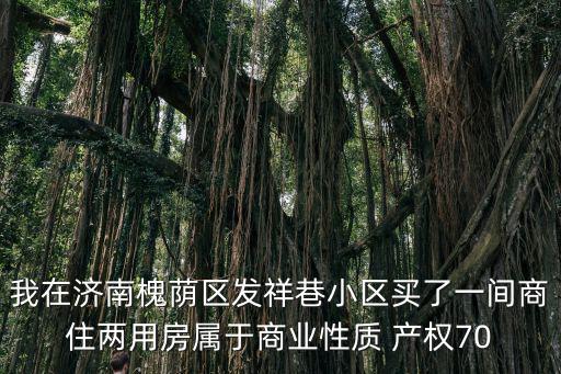 我在濟南槐蔭區發祥巷小區買了一間商住兩用房屬于商業性質 產權70
