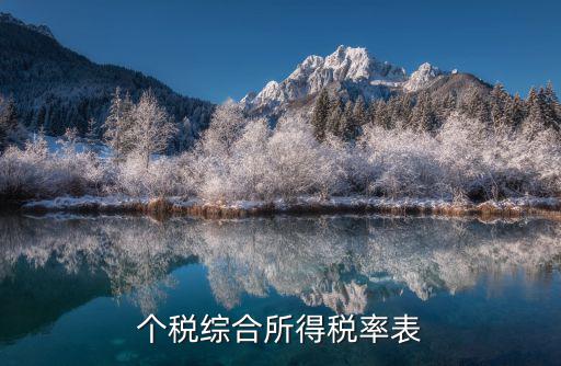個稅綜合所得稅率表