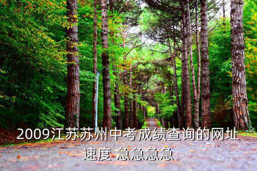 2009江蘇蘇州中考成績查詢的網址速度 急急急急