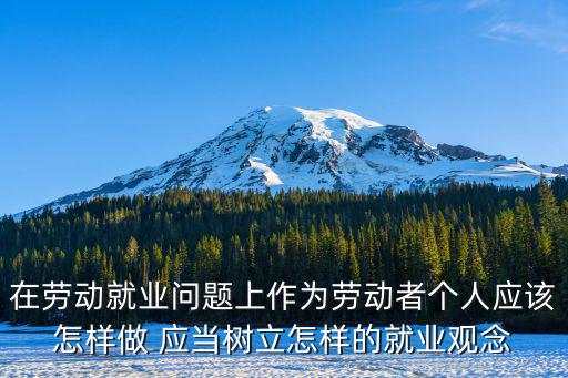 在勞動就業(yè)問題上作為勞動者個人應該怎樣做 應當樹立怎樣的就業(yè)觀念