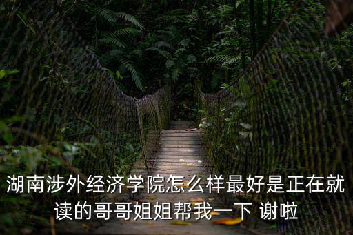 湖南涉外經濟學院怎么樣最好是正在就讀的哥哥姐姐幫我一下 謝啦