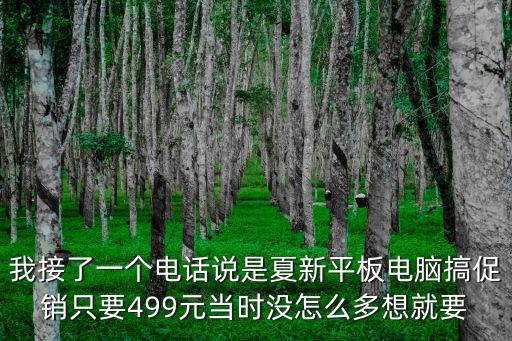 我接了一個電話說是夏新平板電腦搞促銷只要499元當時沒怎么多想就要
