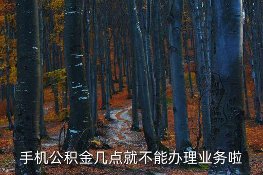 手機公積金幾點就不能辦理業務啦