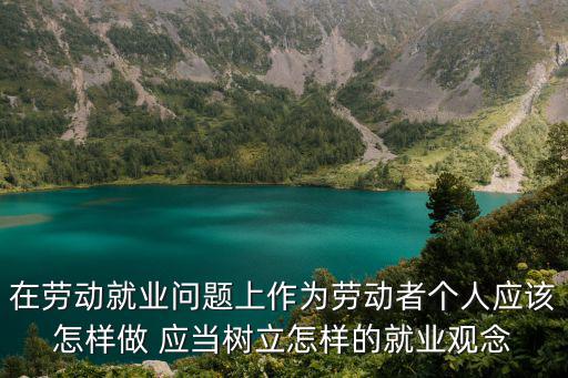 勞動就業，在勞動就業問題上作為勞動者個人應該怎樣做 應當樹立怎樣的就業觀念