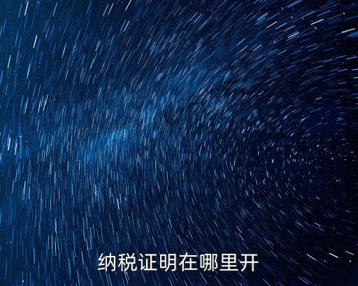 納稅證明在哪里開