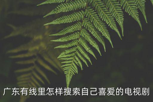 廣東有線里怎樣搜索自己喜愛的電視劇