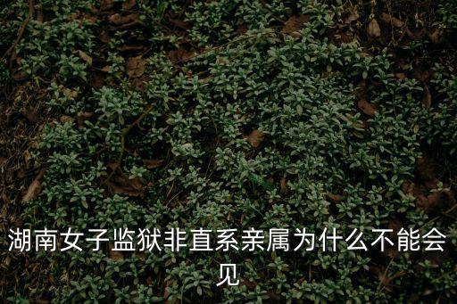 湖南女子監獄非直系親屬為什么不能會見