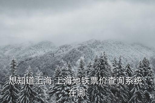 地鐵票價(jià)查詢(xún)，想知道上海 上海地鐵票價(jià)查詢(xún)系統(tǒng) 在哪