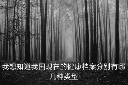 我想知道我國現在的健康檔案分別有哪幾種類型