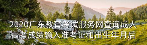 2020廣東教育考試服務(wù)網(wǎng)查詢成人高考成績輸入準考證和出生年月后