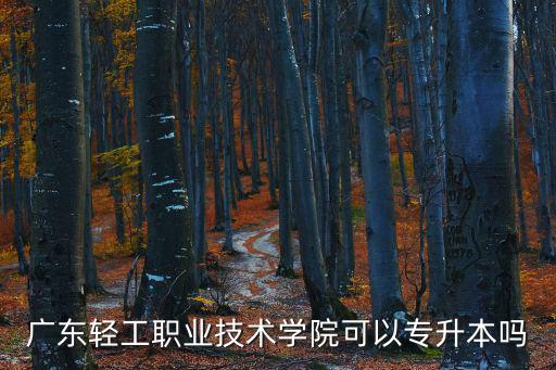 廣東輕工職業技術學院可以專升本嗎