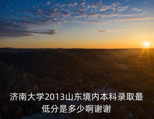 濟南大學2013山東境內本科錄取最低分是多少啊謝謝