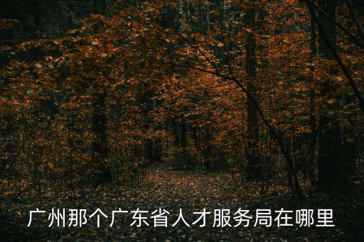 廣州那個廣東省人才服務局在哪里