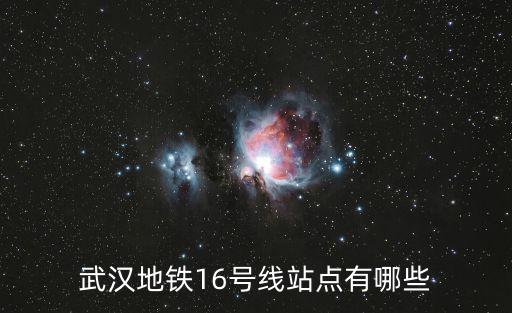 武漢地鐵16號線站點有哪些