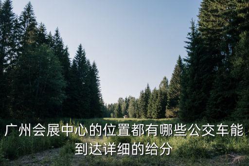 廣州會展中心的位置都有哪些公交車能到達詳細的給分