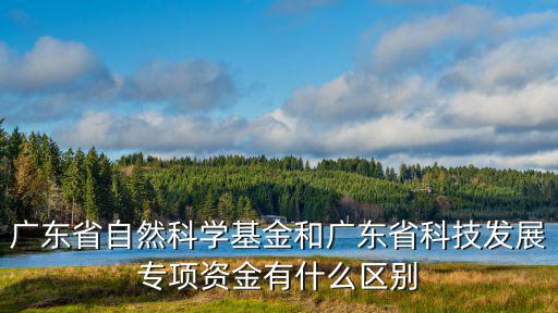 廣東省自然科學基金和廣東省科技發展專項資金有什么區別