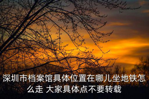 深圳市檔案館具體位置在哪兒坐地鐵怎么走 大家具體點不要轉載