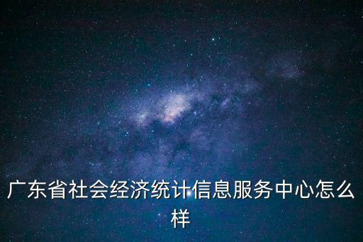 廣東省社會經濟統計信息服務中心怎么樣