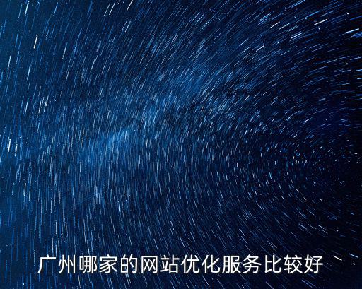 廣州哪家的網站優化服務比較好