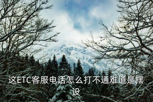 這ETC客服電話怎么打不通難道是擺設