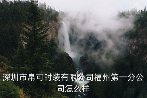 深圳市帛可時裝有限公司福州第一分公司怎么樣