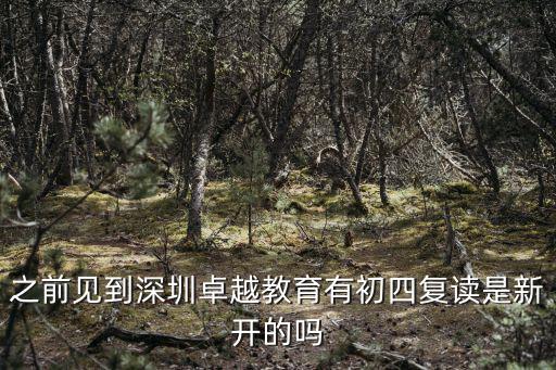 之前見到深圳卓越教育有初四復讀是新開的嗎