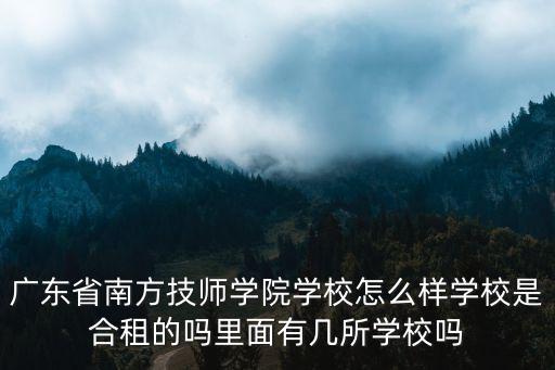 廣東省南方技師學院學校怎么樣學校是合租的嗎里面有幾所學校嗎