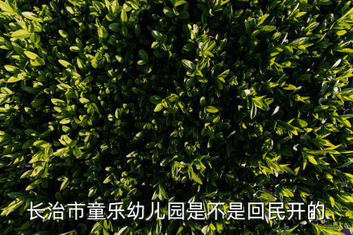 長治市童樂幼兒園是不是回民開的