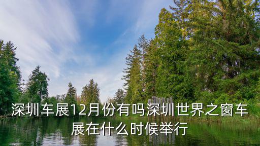 深圳車展12月份有嗎深圳世界之窗車展在什么時候舉行