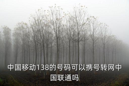 中國(guó)移動(dòng)138的號(hào)碼可以攜號(hào)轉(zhuǎn)網(wǎng)中國(guó)聯(lián)通嗎