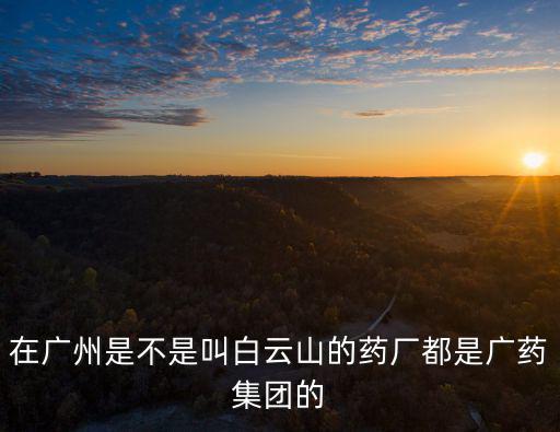 在廣州是不是叫白云山的藥廠都是廣藥集團的