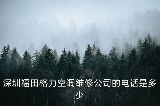 深圳福田格力空調(diào)維修公司的電話(huà)是多少
