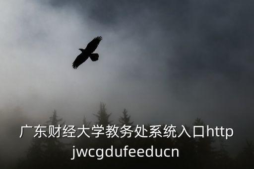 廣東財經大學教務處系統入口httpjwcgdufeeducn