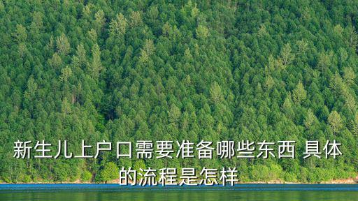 新生兒上戶口流程，我市新生兒上戶口流程是什么