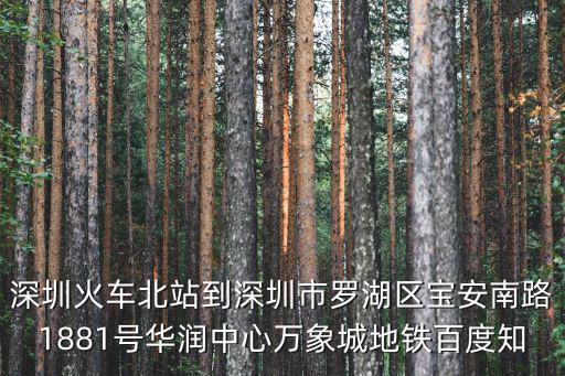 深圳火車(chē)北站到深圳市羅湖區(qū)寶安南路1881號(hào)華潤(rùn)中心萬(wàn)象城地鐵百度知