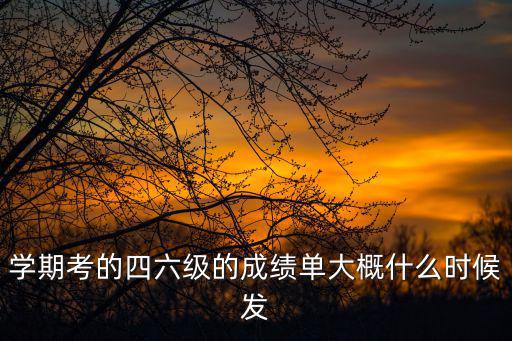 學期考的四六級的成績單大概什么時候發