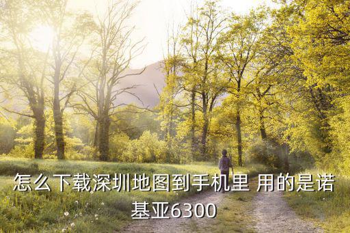 怎么下載深圳地圖到手機里 用的是諾基亞6300