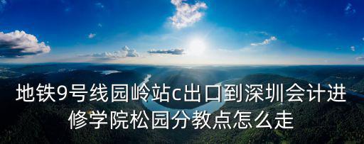地鐵9號線園嶺站c出口到深圳會計進修學院松園分教點怎么走