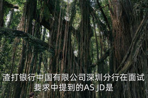 渣打銀行深圳分行，渣打銀行中國(guó)有限公司深圳分行在面試要求中提到的AS JD是