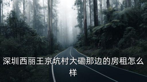 深圳西麗王京坑村大磡那邊的房租怎么樣