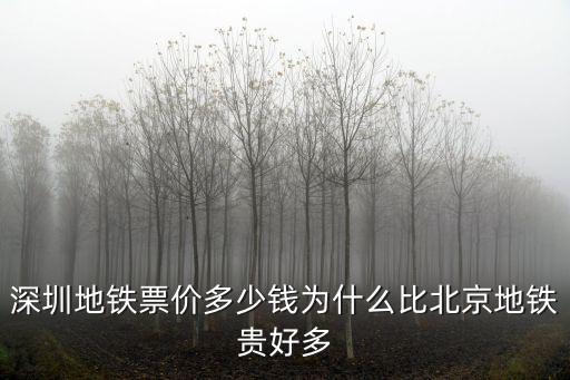 深圳地鐵票價多少錢為什么比北京地鐵貴好多