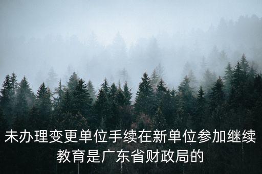 未辦理變更單位手續(xù)在新單位參加繼續(xù)教育是廣東省財(cái)政局的