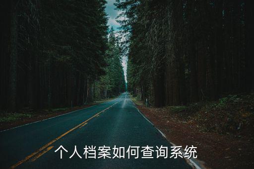 個人檔案如何查詢系統