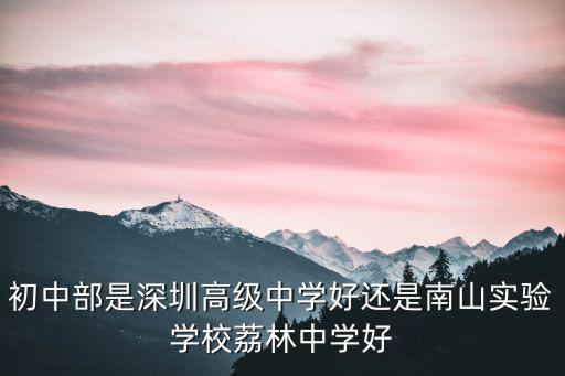 初中部是深圳高級中學好還是南山實驗學校荔林中學好
