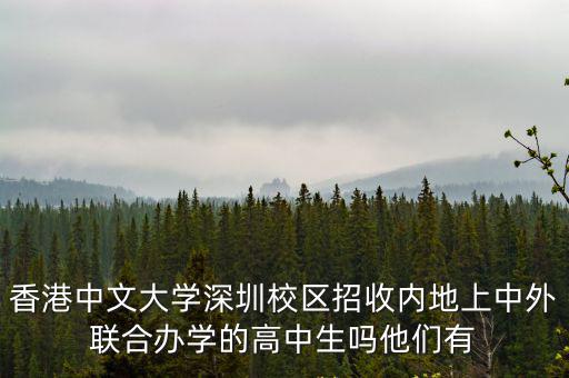 香港中文大學深圳校區招收內地上中外聯合辦學的高中生嗎他們有