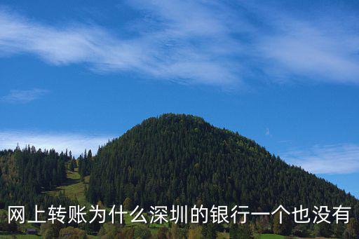 深圳銀行，網(wǎng)上轉(zhuǎn)賬為什么深圳的銀行一個(gè)也沒有