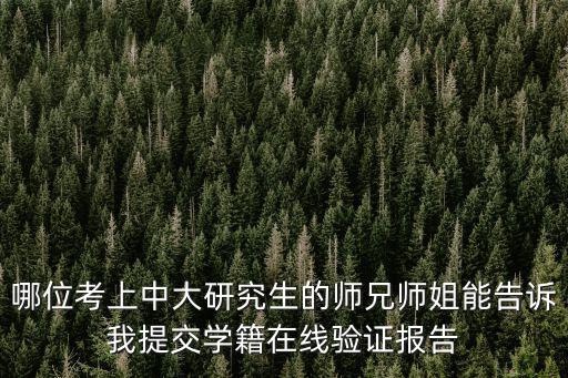 哪位考上中大研究生的師兄師姐能告訴我提交學(xué)籍在線驗(yàn)證報(bào)告